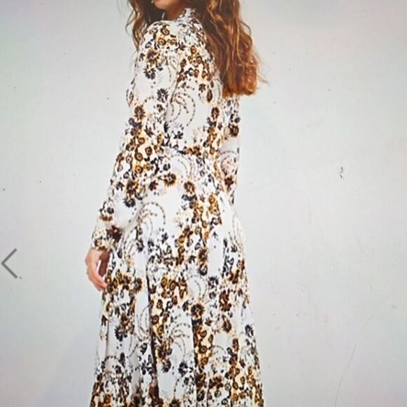 Free people floral tough love button up midi dress size 0 - Picture 2 of 8